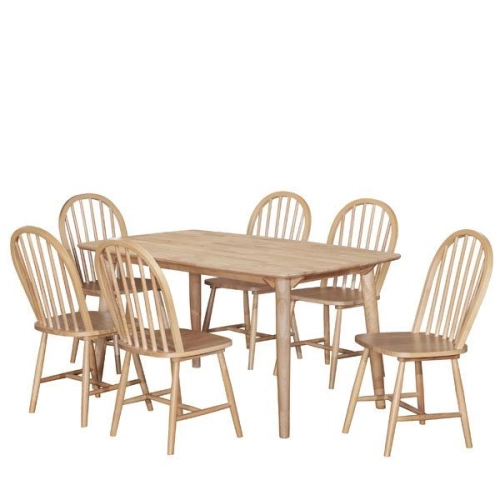 RAINBOW WITNEY 3′ x 5′ Dining Set (1 + 6) Natural