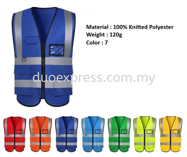 Safety Vest Multi Pocket - Reflective Vest for Construction & Security Ready Made -Safety Vest with logo printing