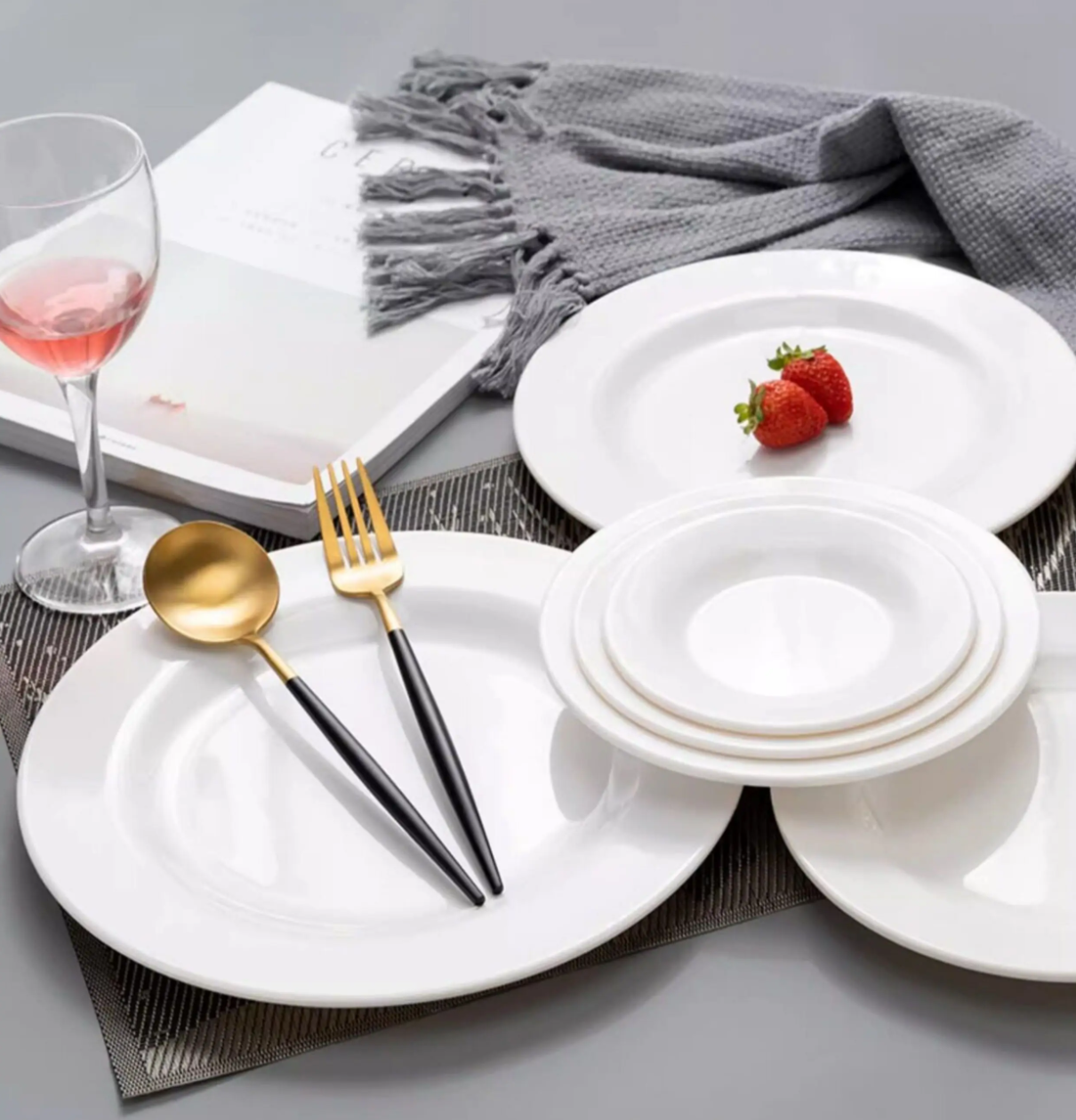 Pure white melamine tableware (plastic tableware)