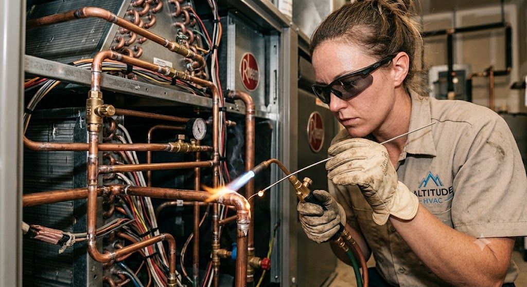HVAC oxy acetylene brazing technique