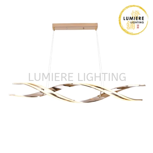 Post Modern Minimalist Linear Gold Pendant Light