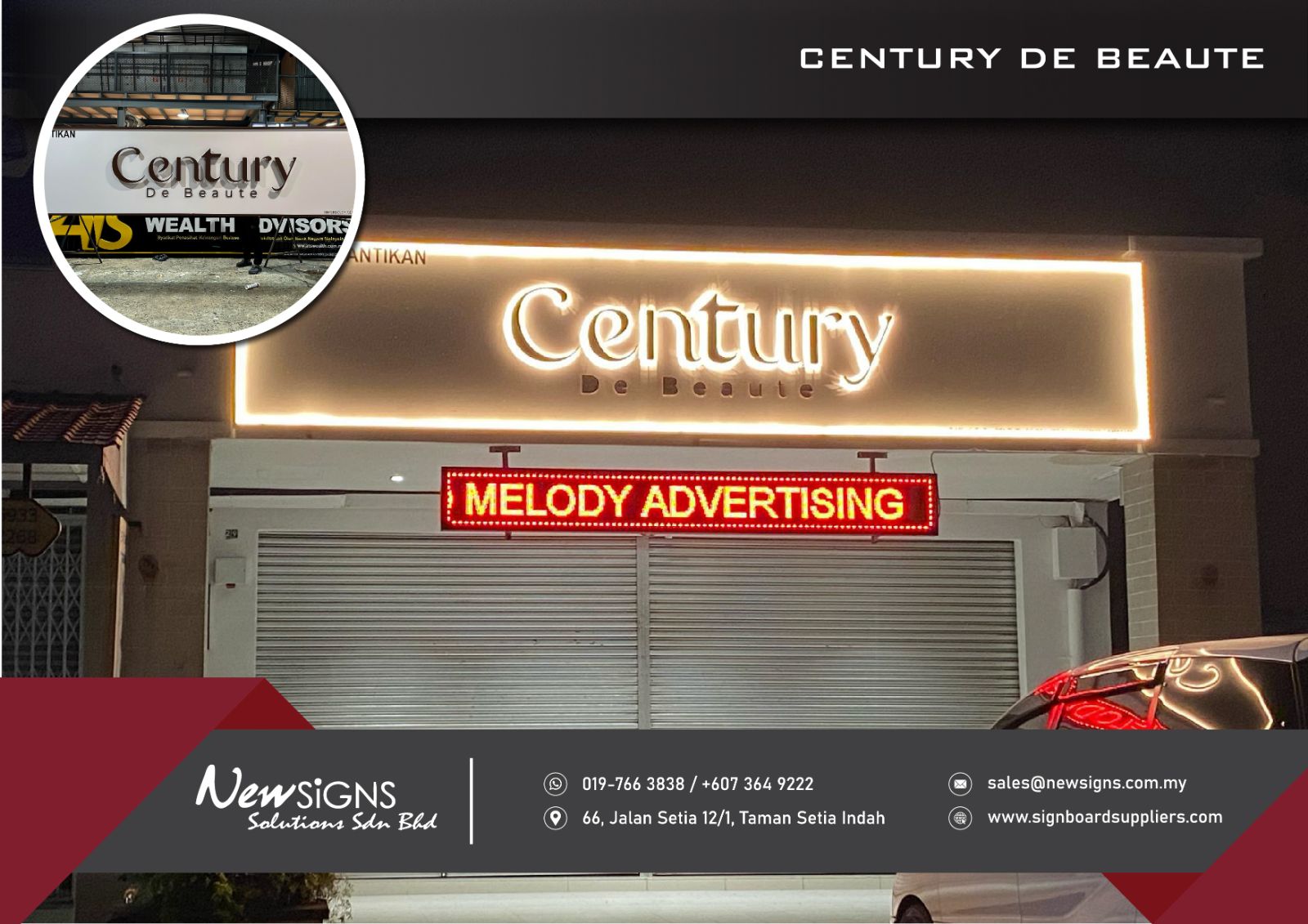 CENTURY DE BEAUTE - Acp Base with Back Lit & Contour Light