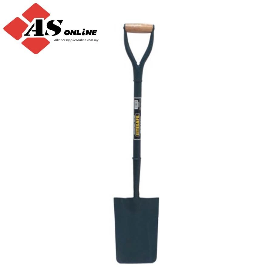 SITESAFE Carbon Manganese Steel, Shovel, Wood Handle D-Grip, 970mm / Model: SSF5227812C
