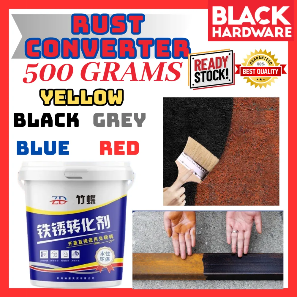 Black Hardware Rust Convertor Primer Stop Rust Converter For Metal Anti Rust Paint Anti Rust Primer 铁锈转化剂 Cat Besi