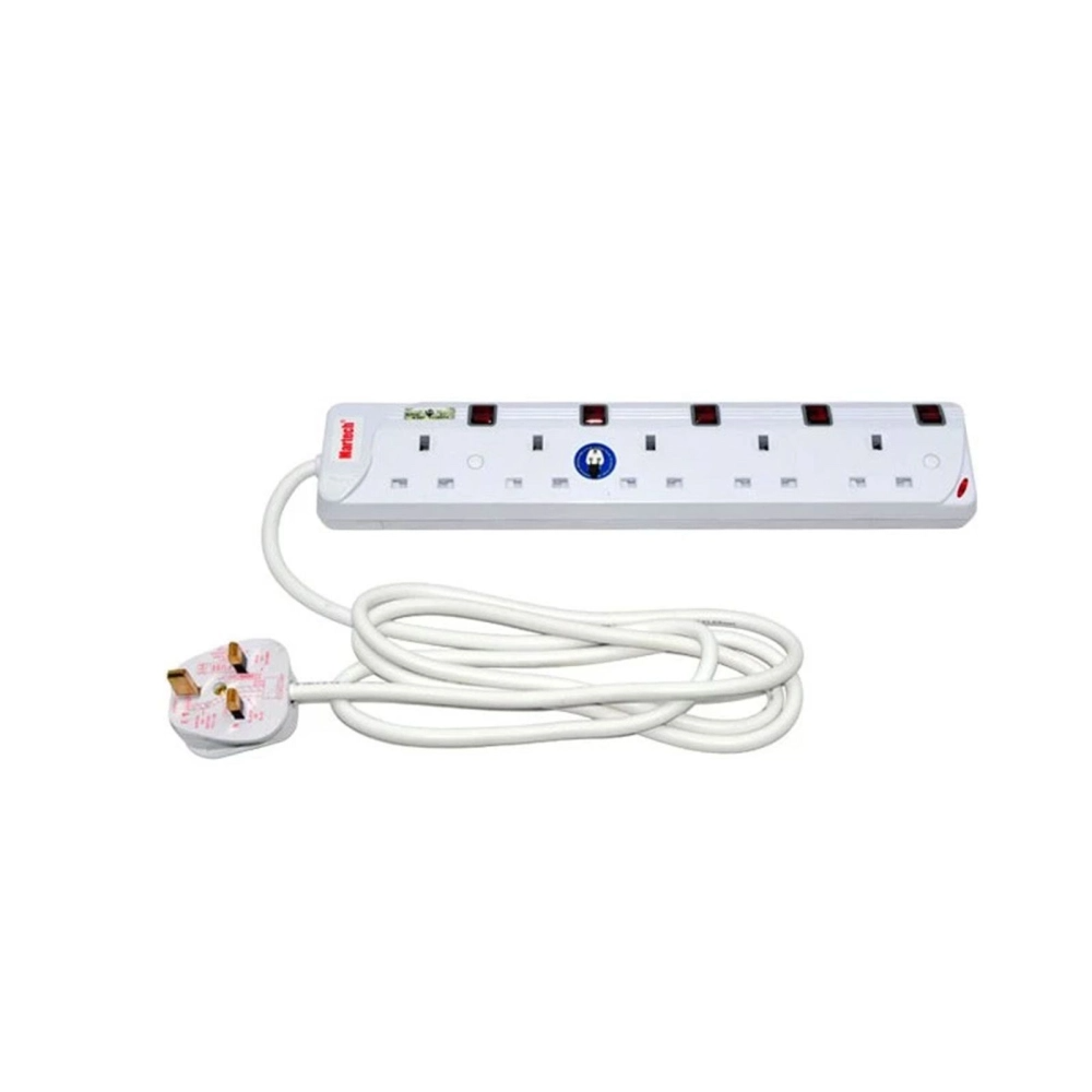 Martech 5-Way Extension Socket with 2-Meter Cable