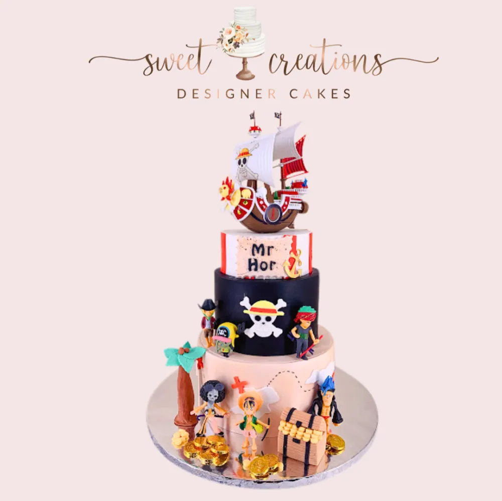 3 Tiers | Japanese Anime | One Piece | For Children | Fondant cake