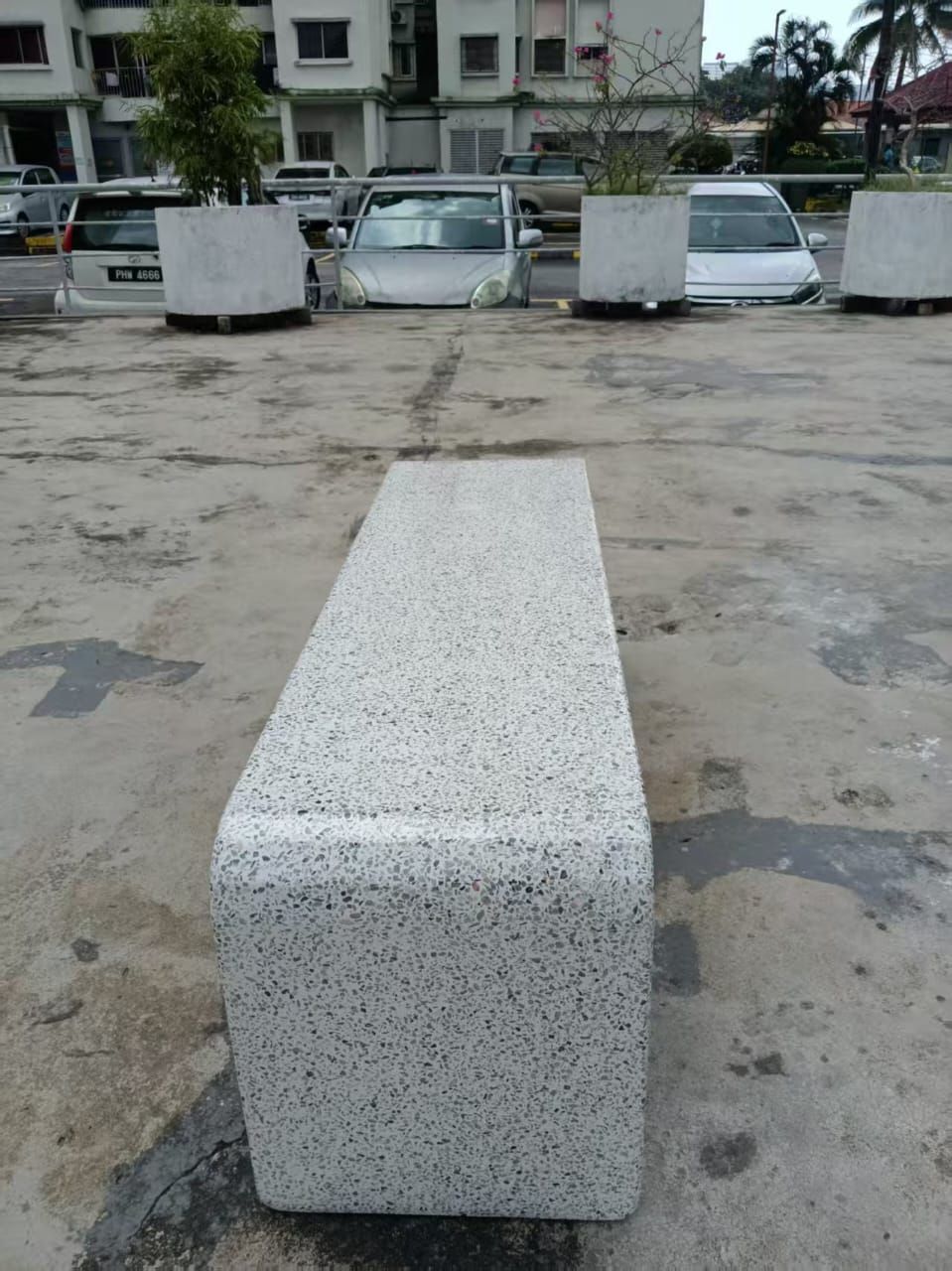N Shape Terrazzo Concrete Stone Bench | Heavy Duty Outdoor Concrete Bench | Park, Playground & Landscape Bench Malaysia | Penang, KL,Selangor,Puchong, Shah Alam, Kulim, Sungai petani,Ipoh, Taiping, Tapah