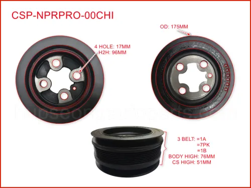 ISUZU NPRPRO 8-98004024-0 NPR PRO 4HK CRANKSHAFT PULLEY WITH RUBBER (CSP-NPRPRO-00CHI)