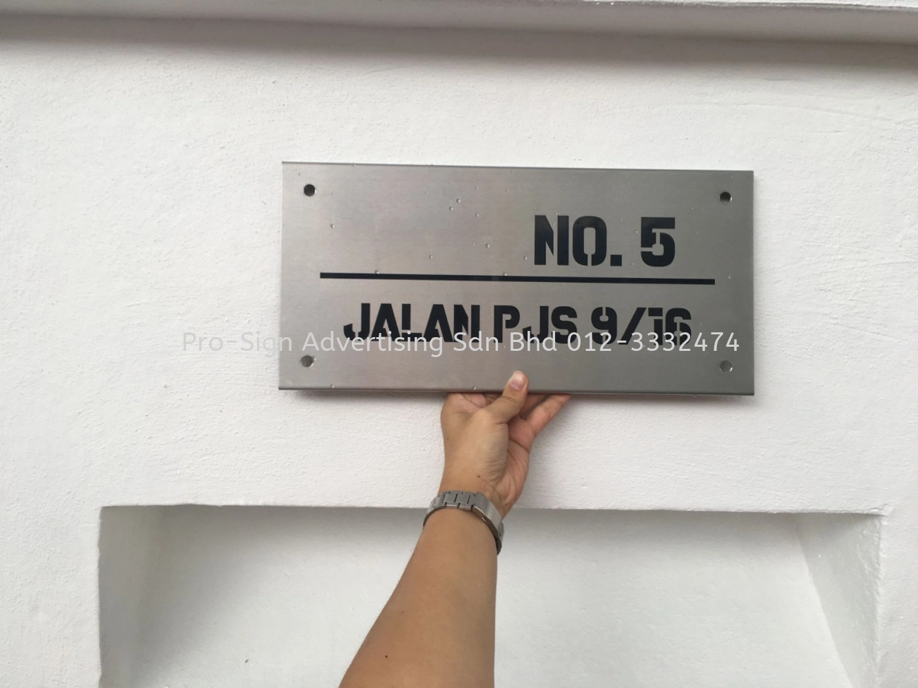 STAINLESS STEEL CHEMICAL ETCHING ADDRESS SIGN (PJ, 2021)