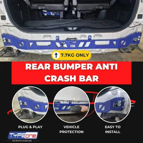 Type one Toyota alphard vellfire rear bumper anti crash bar agh30 2015-2018 safety carbon steel anti collision beam