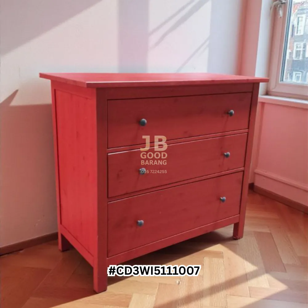 IKEA Hemnes 3-Drawer Chest (Red) Office Furniture Storage Cabinet Johor Bahru (JB), Malaysia Supplier, Supply, Supplies | JBG BARANG SDN. BHD. IKEA Hemnes 3-Drawer Chest (Red) Office Furniture Storage Cabinet Johor Bahru (JB), Malaysia Supplier, Supply, Supplies | JBG BARANG SDN. BHD.