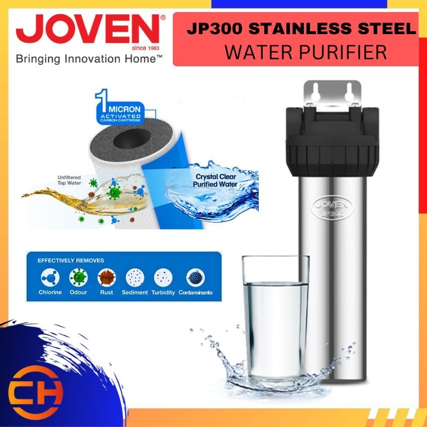 JOVEN JP SERIES JP300 STAINLESS STEEL WATER PURIFIER WITH SUS 304 FAUCET & HIGH EFFICIENCY PURIFIER CARTRIDGE 