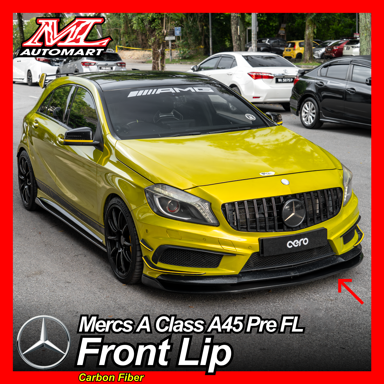 Mercedes Benz A Class W176 A45 AMG : Front Lip (Carbon Fiber)
