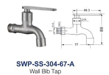 SWP-SS-304-67-A  Wall Bib Tap - SUS304