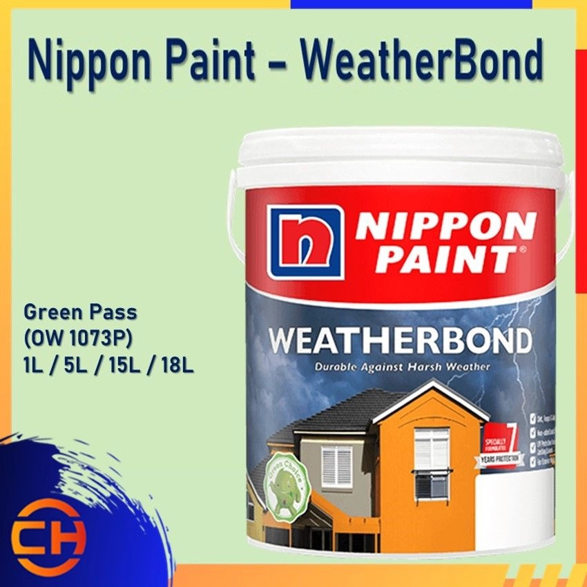 Nippon Paint Weatherbond (WB) Exterior Wall 1L/5L/18L GREEN PASS (OW 1073P)