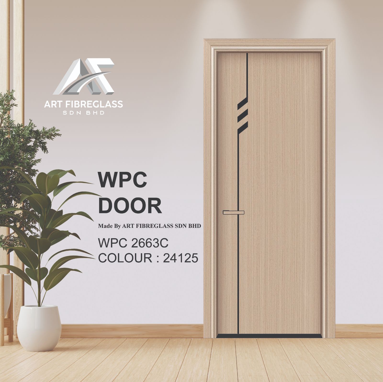 ART FIBRE WPC ALUMINIUM SWING DOOR - Craving Design WPC2663_24125