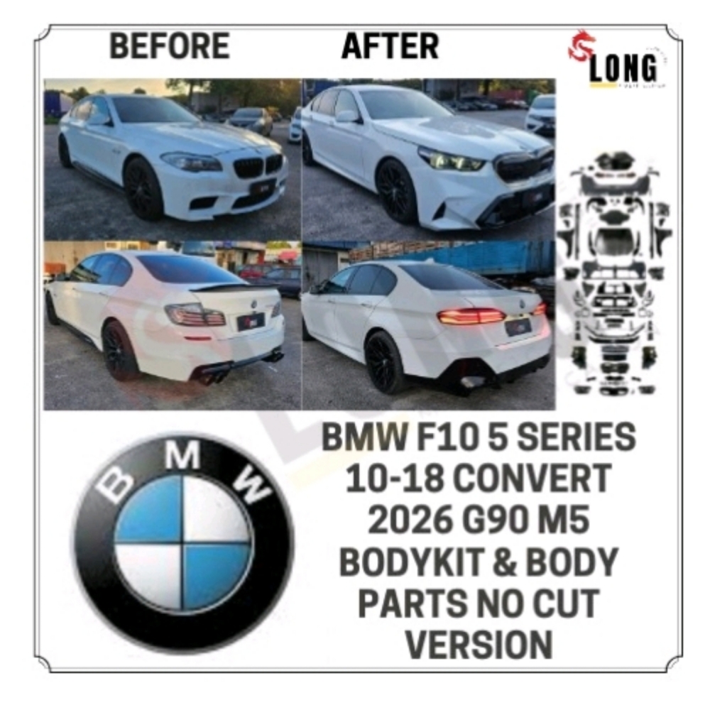 bmw f10 5 series 10-18 conversion 2025 g90 m5 bodykit & body parts no cut version