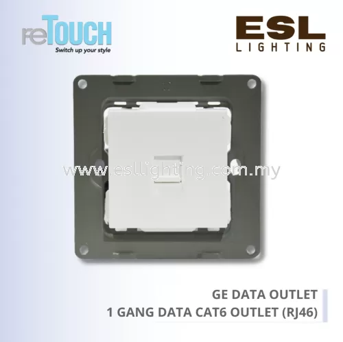 RETOUCH GRAND ELEMENTS - GE DIMMER - E/TL109-GW -1 GANG DATA CAT6 OUTLET (RJ46)