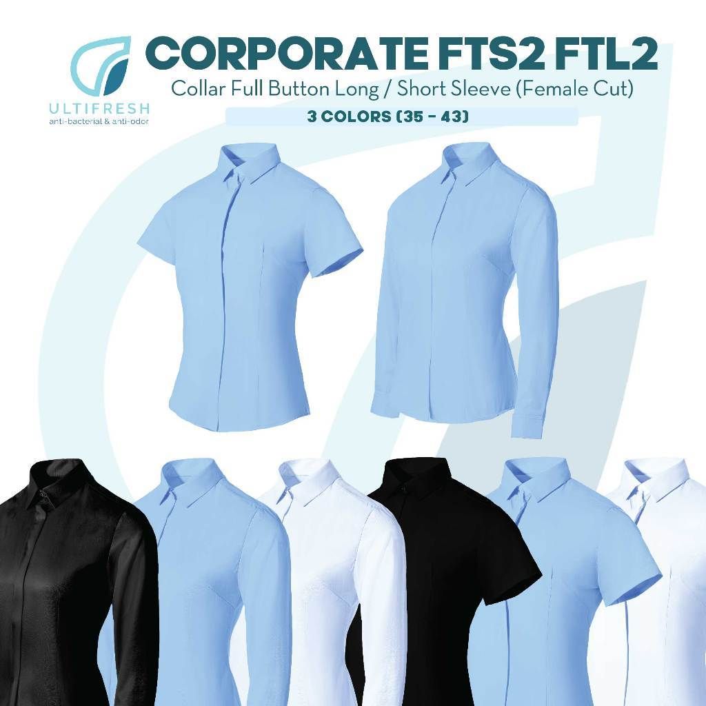 ULTIFRESH Anti-Bacterial Casual Shirt Quality Corporate Short Sleeve FTS2 Female Blouse Long Sleeve T-shirt FTL2