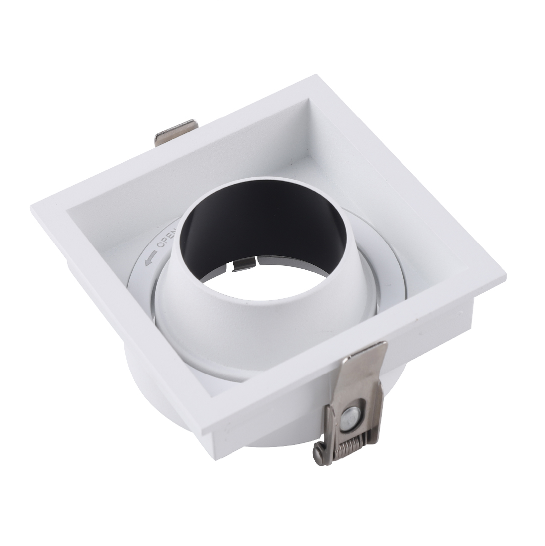 DSY-853-S1-WH+BK Square Eyeball Casing Recessed Spotlight Frame White