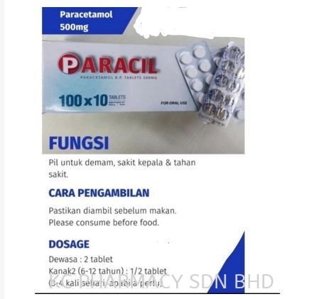 PARACIL 500mg Paracetamol 500mg 1 BOX 100 X 10s (EXP:7/2026) OVER THE  COUNTER Kedah, Malaysia, Alor Setar Supplier, Suppliers, Supply, Supplies |  KC Pharmacy Sdn Bhd