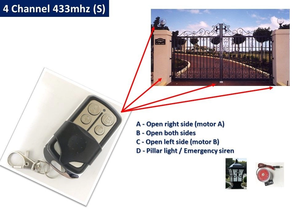 433(S) / 330(S) - 4 Channel 433Mhz / 330Mhz Remote Control - Autogate Door Wireless Premium Remote Control DIP Switch Code 