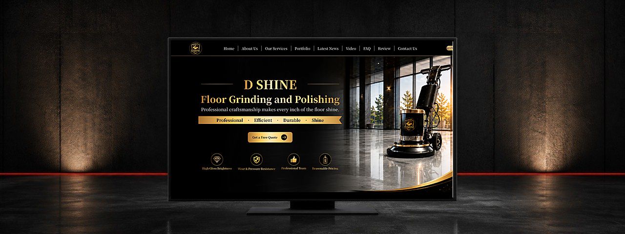 D Shine Floor Care Website Design Case Study in Skudai, Johor