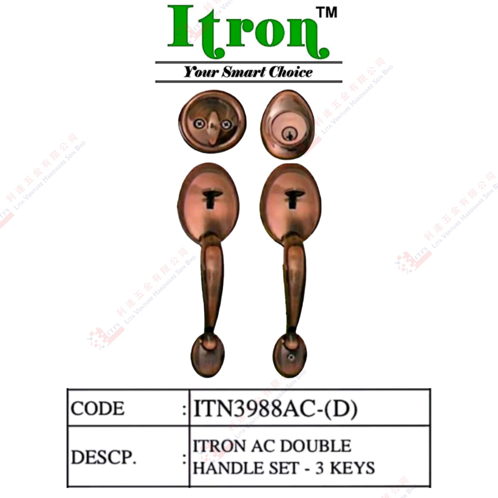 ITRON BRAND AC DOUBLE HANDLE SET - ITN3988ACD