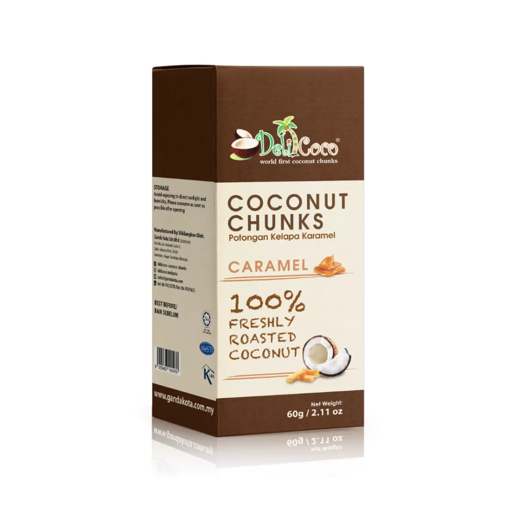 Delicoco Coconut Chunks Caramel Crunch D/Cut box (60 grams)