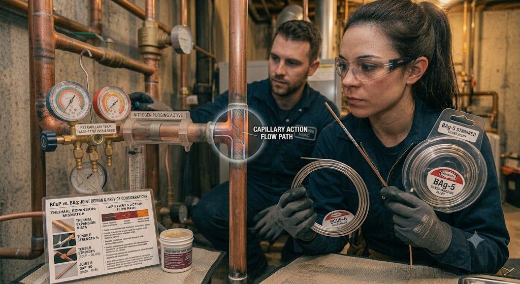 HVAC copper joint brazing filler rod selection