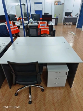 Standard Site Office Desk Table 4 Ft With Mobile Pedestal Drawer |Project Construction Site Office Furniture Supplier | Office Table Penang | Office Chair Penang | Office Furniture | Cheras | Ampang | Mersing | Bandar Baru | Kuala Kangsar |Kulim unas Meja Pejabat