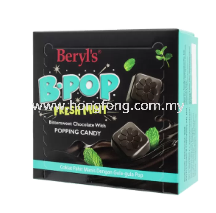 BERYL'S B.POP FRESH MINT BITTERSWEET CHOCO WITH POPPING CANDY (60g)