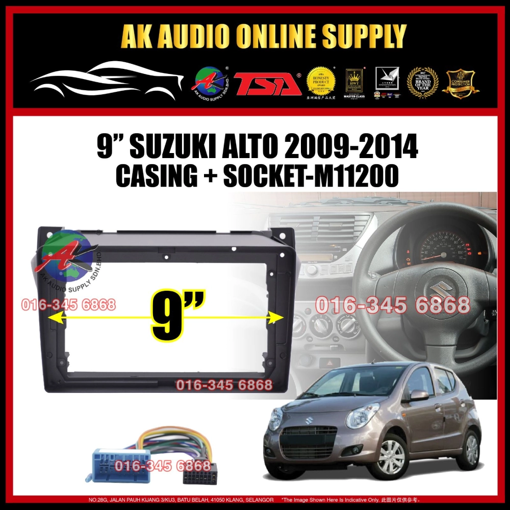 Suzuki Alto 2009 - 2014 Android 9” inch Casing + Socket - M11200