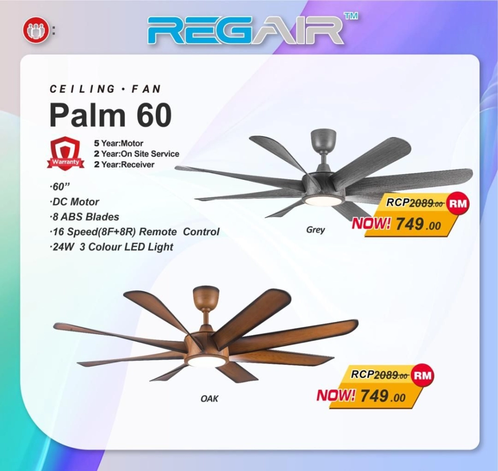 Regair Ceiling Fan Palm 60