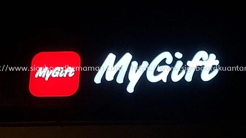 MYGIFT OUTDOOR 3D BOX UP LED CHANNEL FRONTLIT LETTERING SIGNAGE  AT INDERA MAHKOTA KUANTAN PAHANG MALAYSIA 