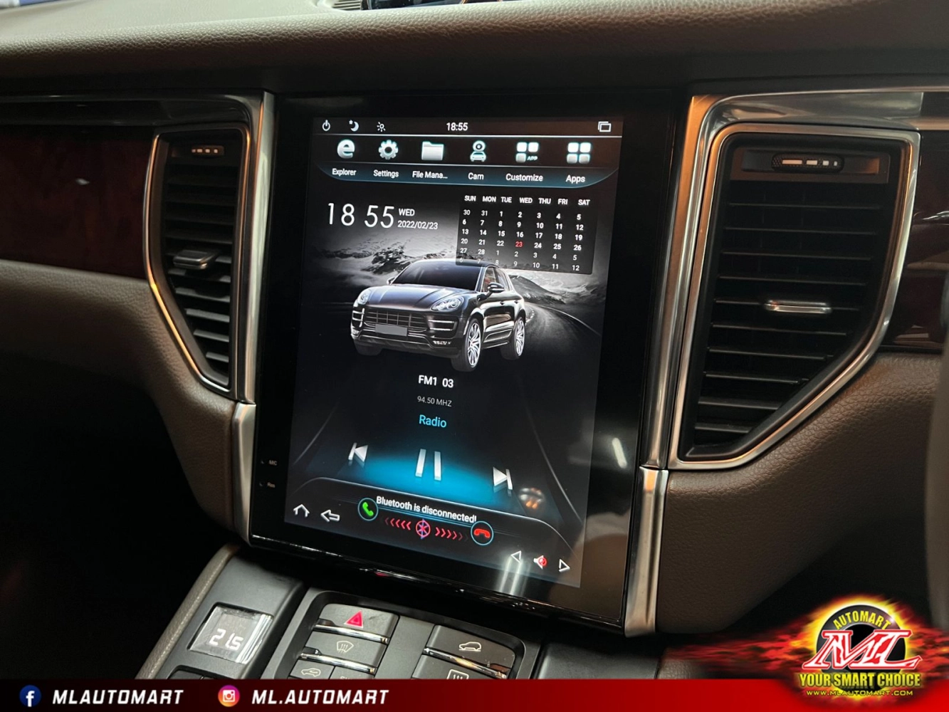 Porsche Macan 95B Vertical Style Android Monitor (10.4")