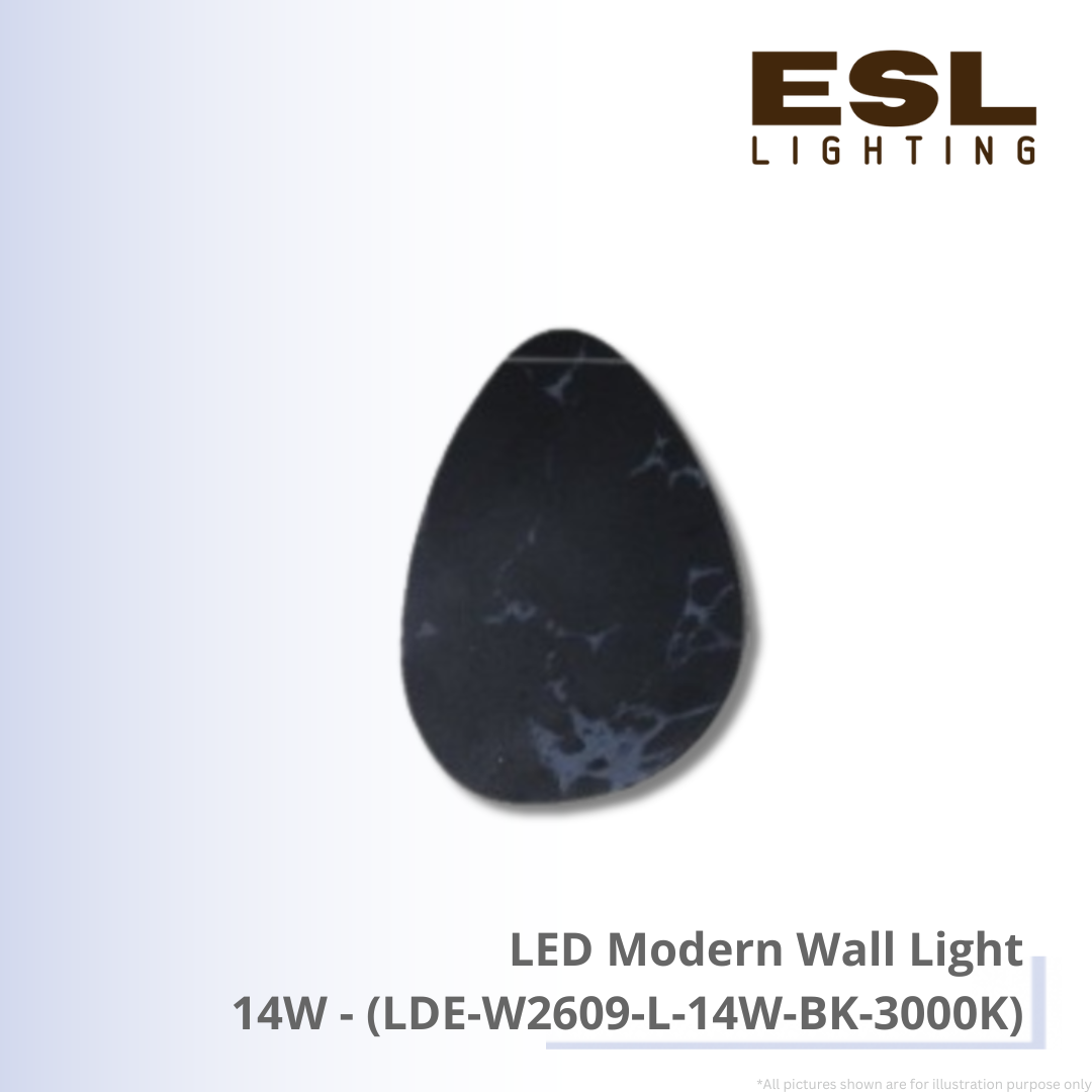 LED Modern Wall Light 14W - LDE-W2609-L-14W-BK-3000K