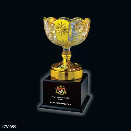 Elegant Golden Crystal Vase - ICV 059