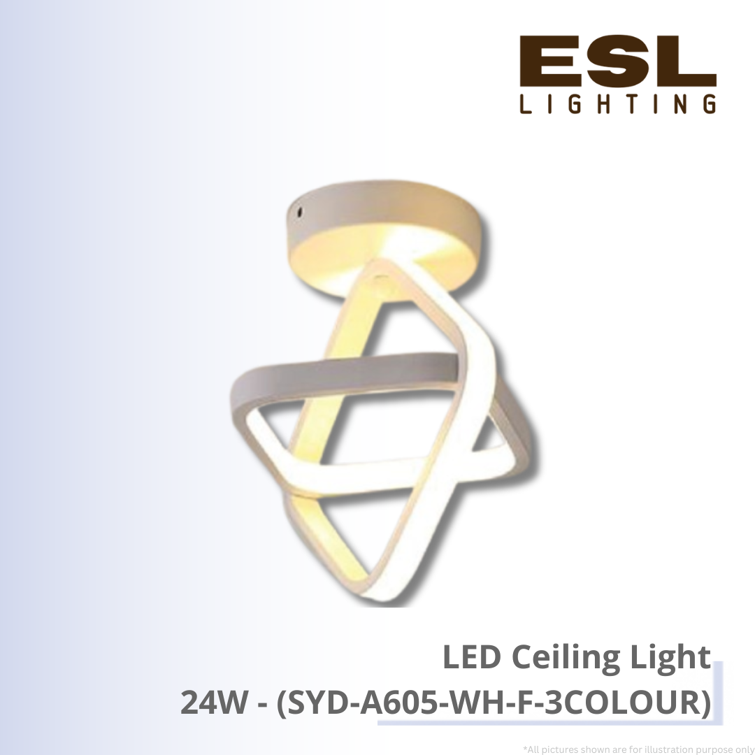 LED Ceiling Light 24W - SYD-A605-WH-F-3COLOUR