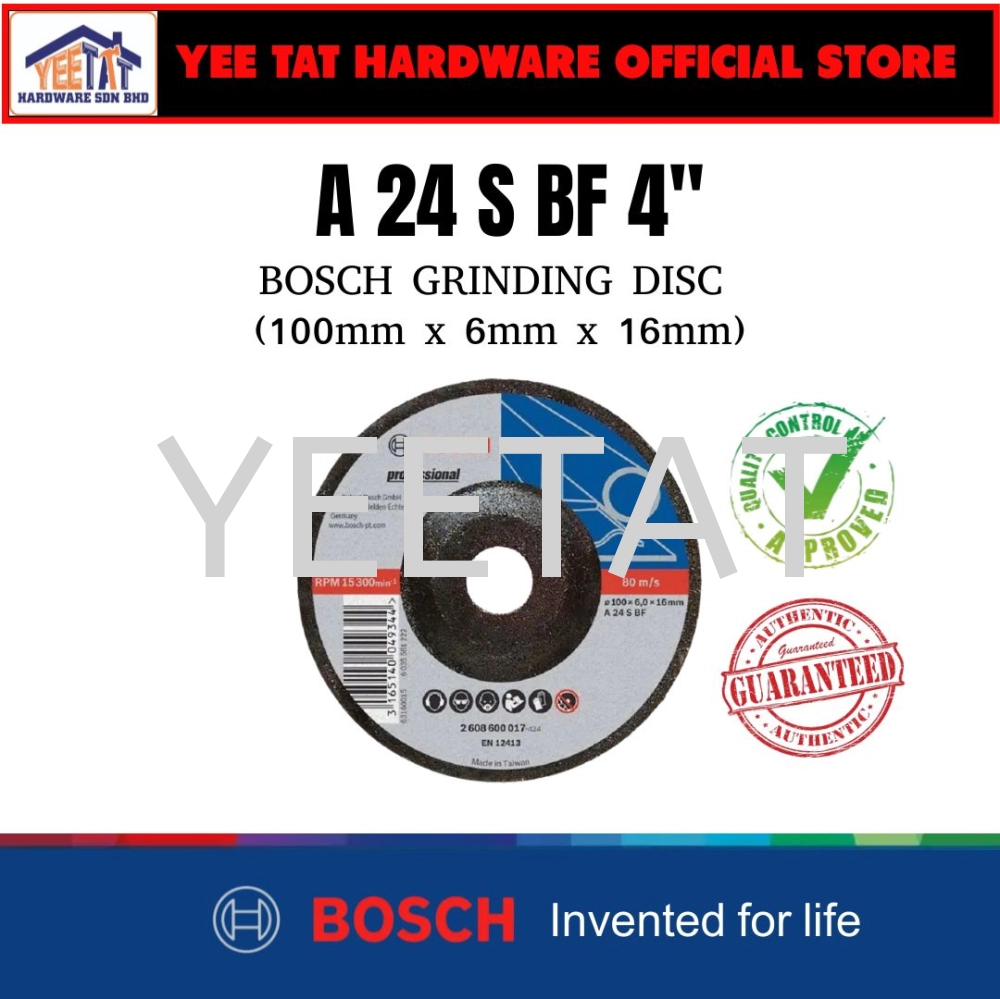 [ BOSCH ] METAL GRINDING DISC 100mm x 6mm x 16mm (2608600017)