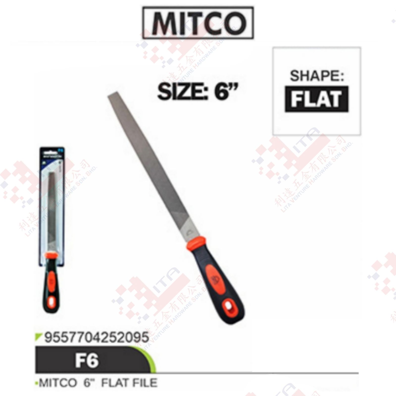 MITCO BRAND 6'' FLAT FILE - F6