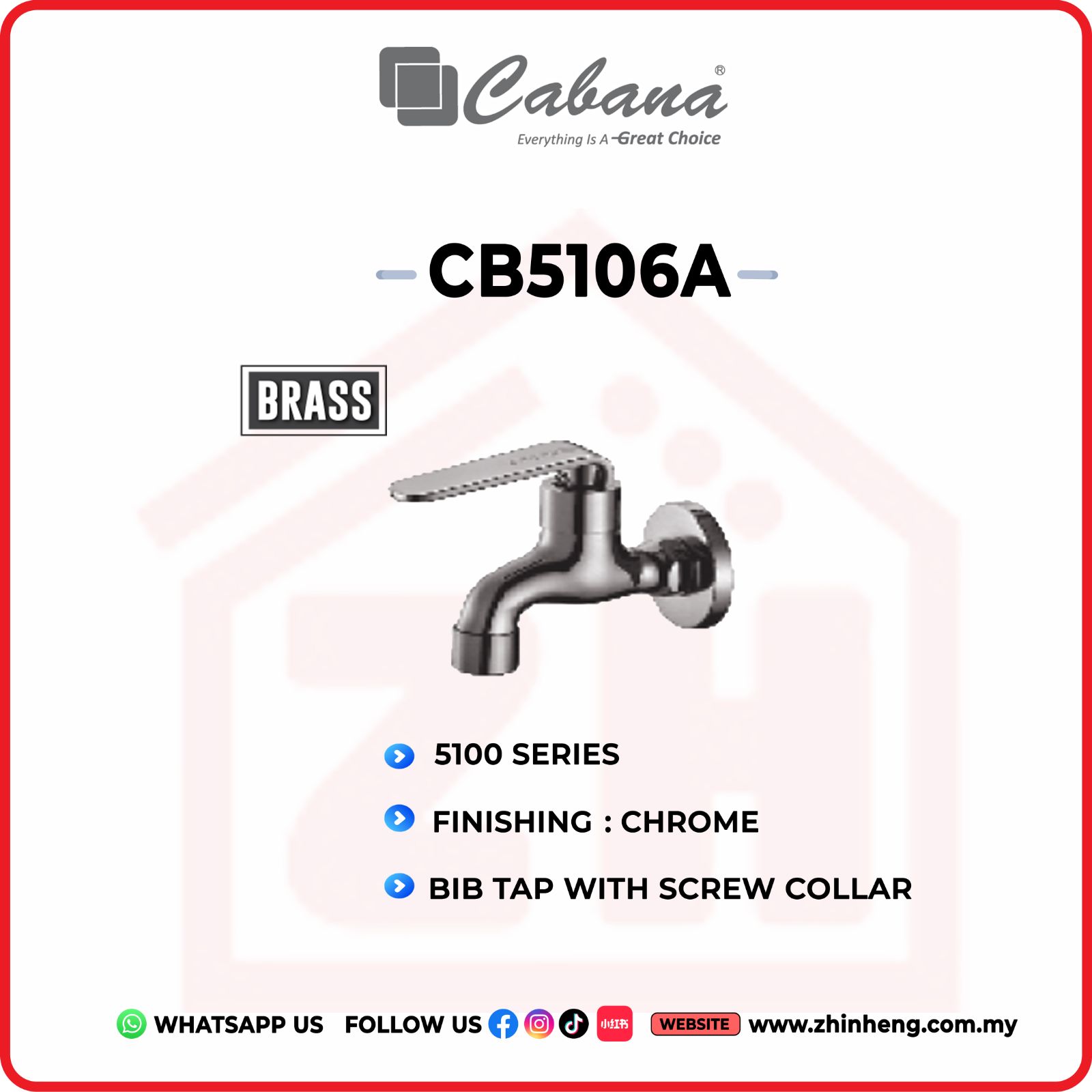 CABANA CB5106A BIB TAP WITH SCREW COLLAR
