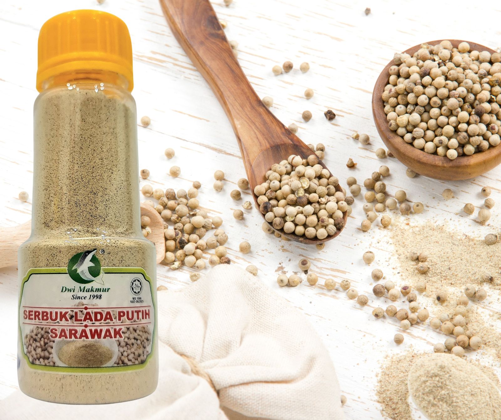 White Pepper Powder (Bottle) 50 Grams RM5.60 X 6 Units C.Dwi Makmur