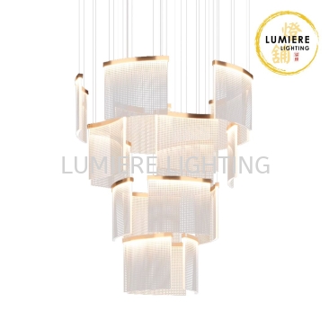 Post Modern Luxury Gold High Ceiling Pendant Light