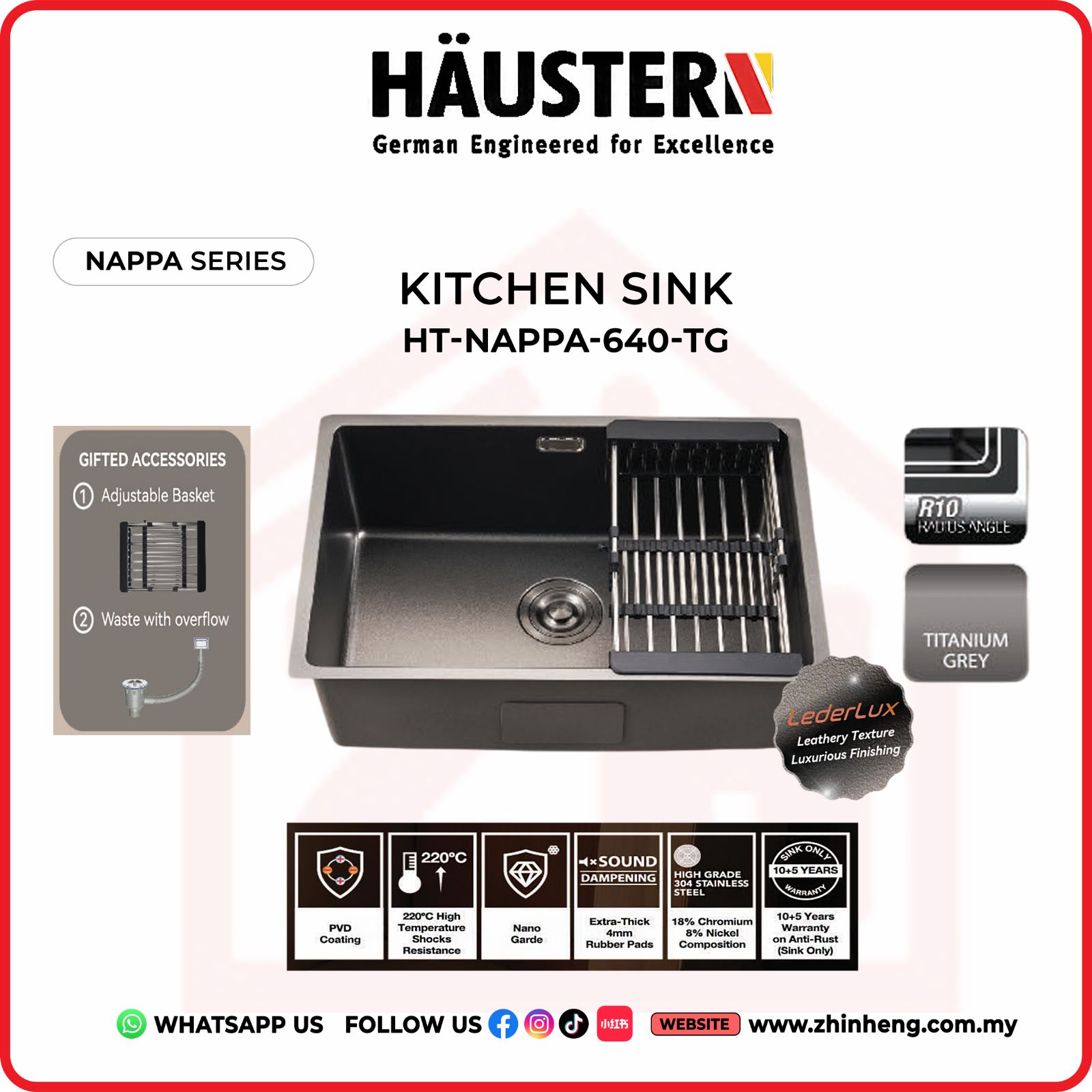 HAUSTERN NAPPA KITCHEN SINK HT-NAPPA-640-TG
