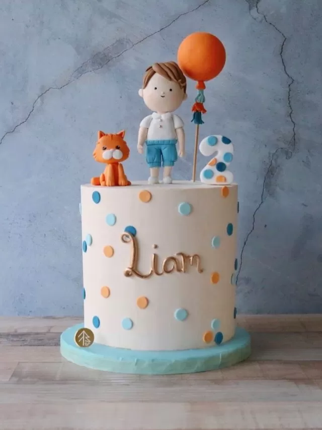 Polka Dot Boy Cake