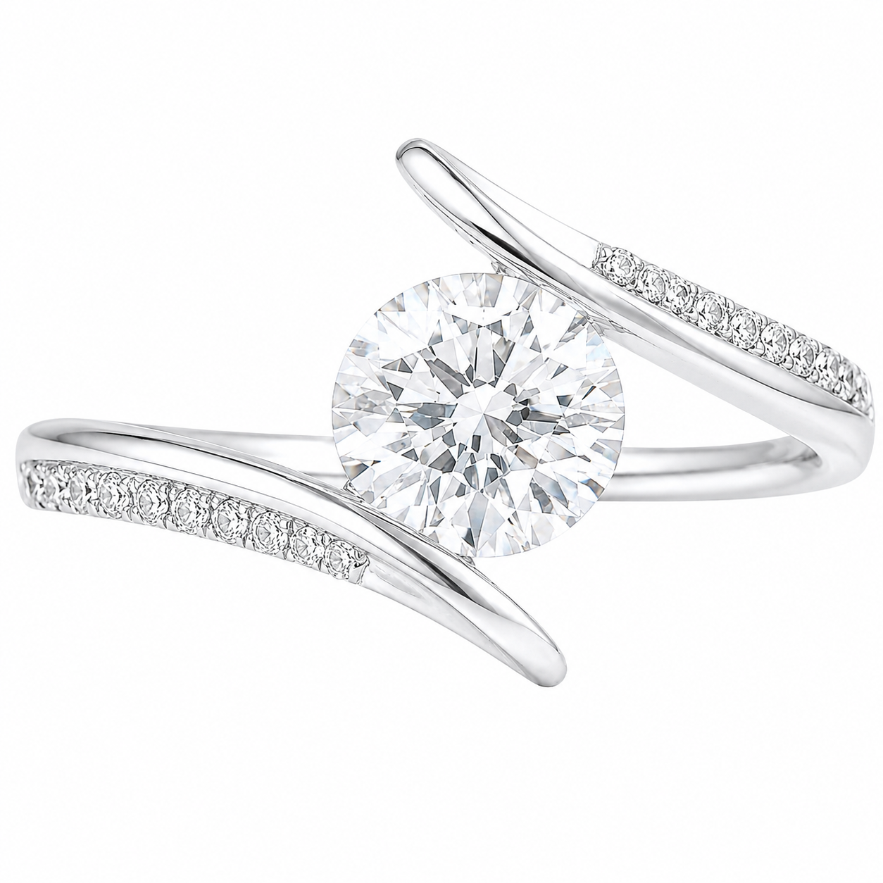 Roman & Co Mirellia Whisper Pav茅 Diamond Solitaire Engagement Ring