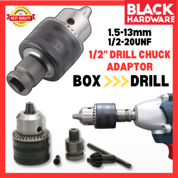 Black Hardware Impact Wrench Adapter Drill Chuck Adapter Kepala Drill Chuck Head Impact Drill Chuck Key Bit Power Tools