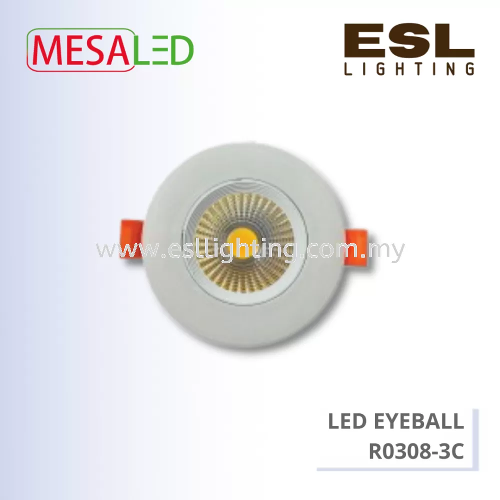 MESALED LED RECESSED EYEBALL ROUND 7W 3 COLOR - R0308-3C