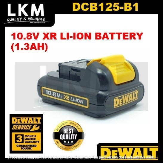 DEWALT DCB125-B1 10.8V XR LI-ION BATTERY (1.3AH) Seremban, Negeri Sembilan  (NS), Malaysia Supplier, Suppliers, Supply, Supplies | LKM Machinery &  Trading